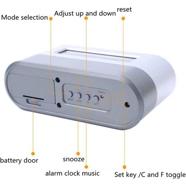 Digital Multifunctional LED Desk Clock with Penholder