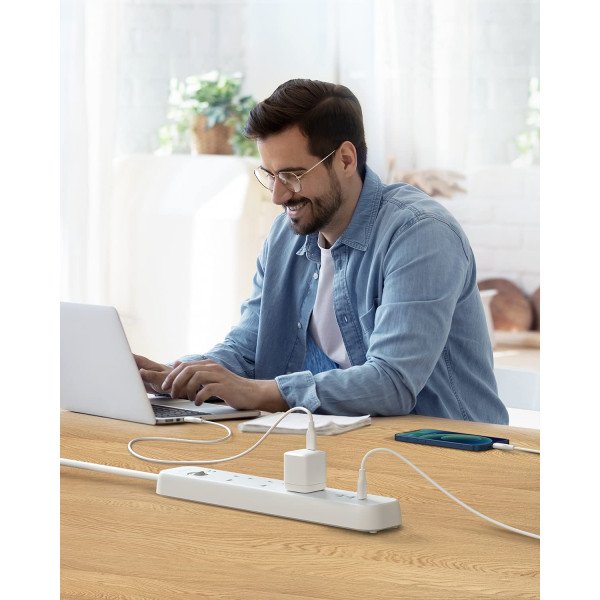 Anker PowerExtend 6-IN-1 USB-C PowerStrip – White