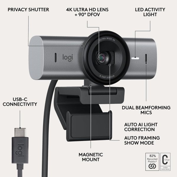 Logitech MX Brio 705 4K Webcam for Business