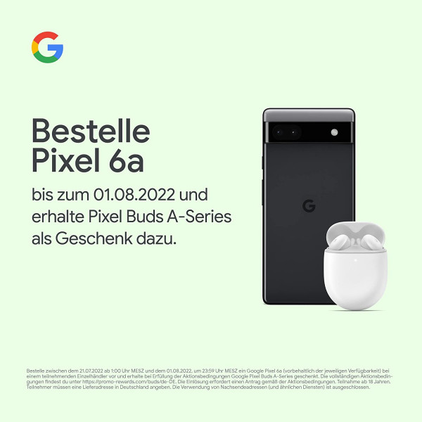 Google Pixel 6a 5G Dual-SIM + eSIM 128GB ROM + 6GB RAM  (Charcoal)