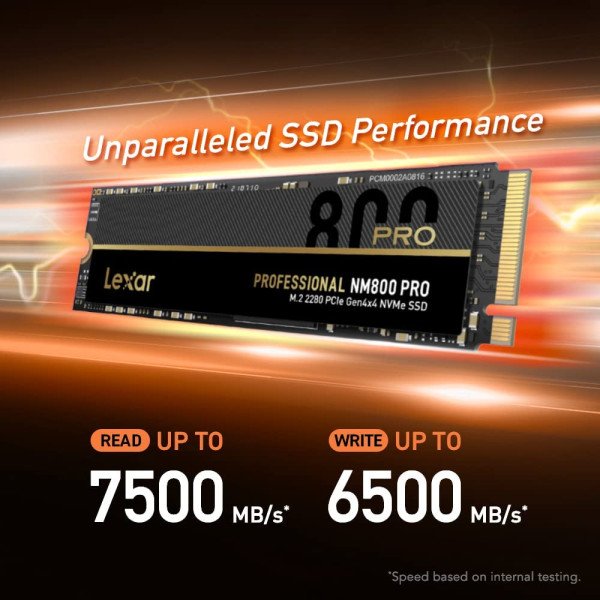 Lexar Professional NM800PRO 512GB M.2 2280 PCIe Gen4x4 NVMe SSD