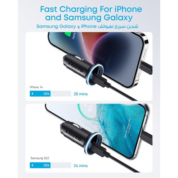 Anker 323 Dual Port Car Charger (52.5W)
