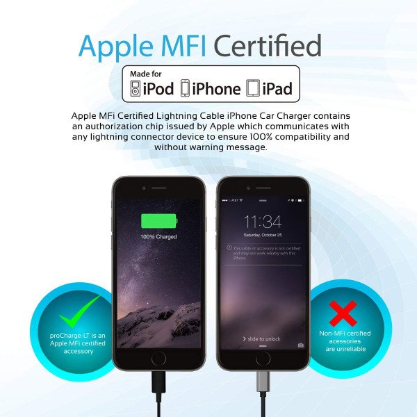 Promate proChargeLT Car Charger with Lightning Connector