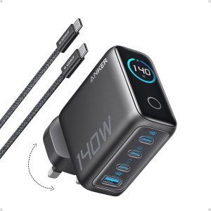 Anker Laptop Charger (140W, 4-Port, PD 3.1) with USB-C Cable