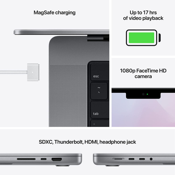 Apple MacBook Pro 14, 2021 1TB SSD 16 GB RAM Space Gray M1 Pro 14.2″ MKGQ3