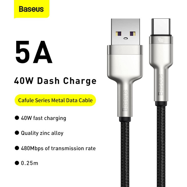 Baseus Cafule Series Metal Data Cable USB to Type-C 40W