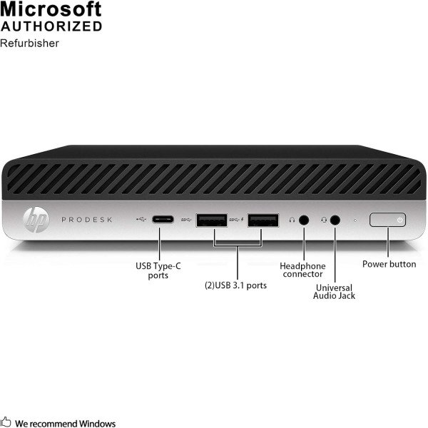 HP ProDesk 600 G3 Mini PC Desktop Intel Core i5-6500T 8GB RAM 256GB SSD - Refurbished