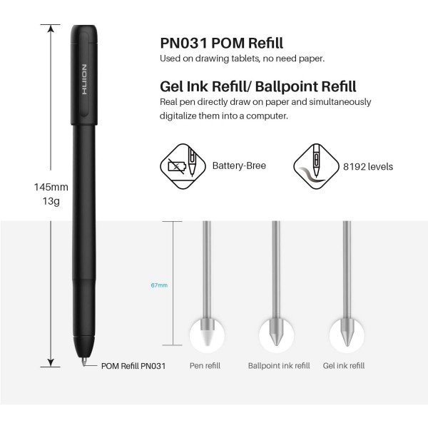 Huion Scribo PW310 Stylus Pen Battery-Free