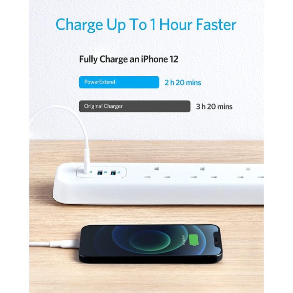 Anker PowerExtend 6-IN-1 USB-C PowerStrip – White