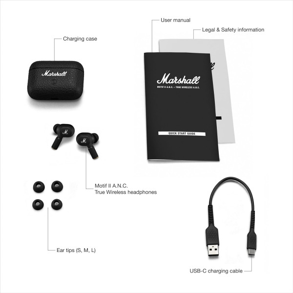 Marshall Motif II A.N.C Active Noise-Canceling Earbuds
