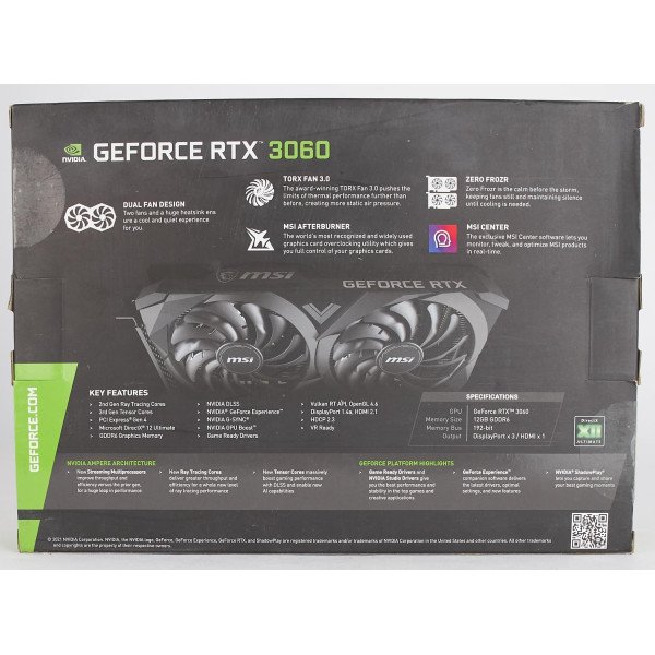 MSI Gaming GeForce RTX 3060 12GB Graphics Card