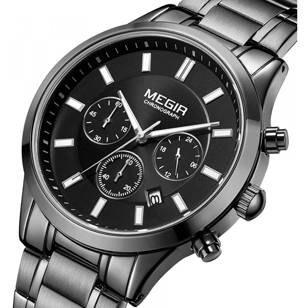 MEGIR 2150 Stainless Steel Chronograph Quartz Watch for Men 