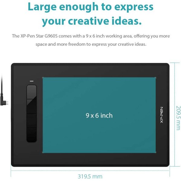 XP-PEN Star G960S Graphics Tablet 9x6 inch Drawing Tablet 