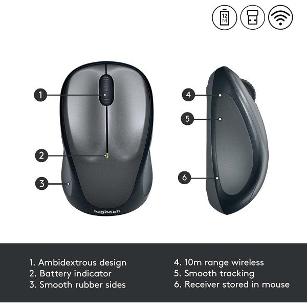 Logitech M235 Wireless Mouse - Black