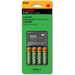 Kodak AA Rechargeable Ni-Mh Batteries (4 Pack) with Cells Charger