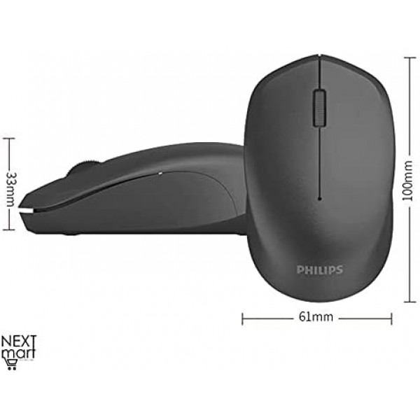 Philips M344 Wireless Mouse 2.4Ghz 1600DPI 3 Bottons -10m Range