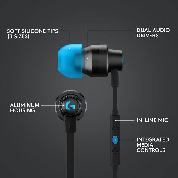 Logitech G333 Wired Stereo In-Ear Gaming Earphones