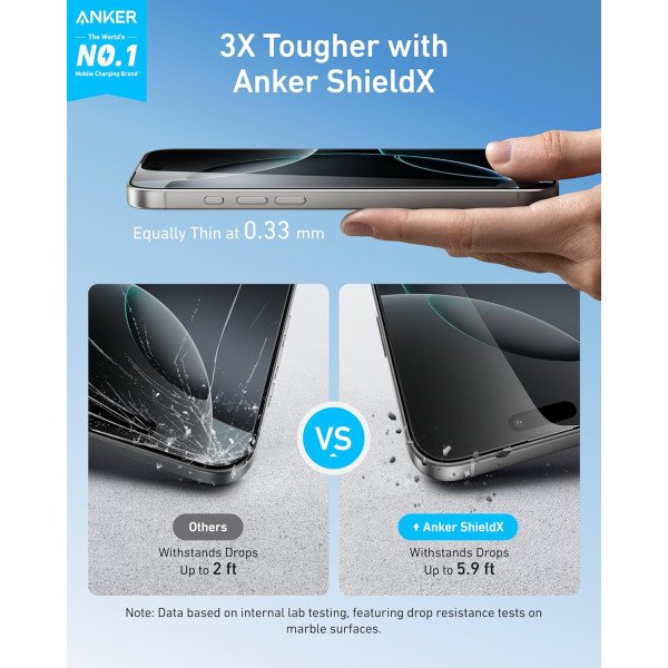 Anker Easy Fit HD Screen Protector for iPhone 16 Pro - 2 Pack