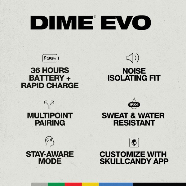 Skullcandy Dime Evo Wireless Earbuds