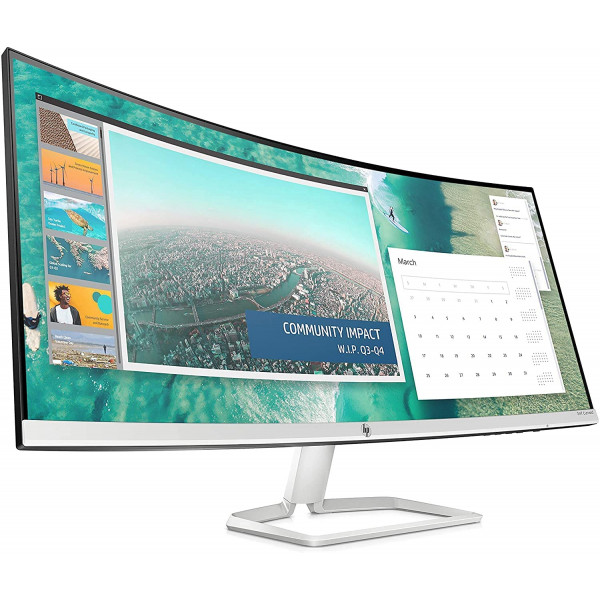 HP 34F 34 inch Curved QHD Monitor 60Hz with AMD FreeSync Technology 
