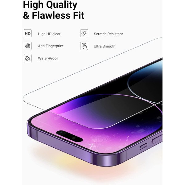 UGREEN 2 Pack iPhone 14 Pro Max Screen Protector