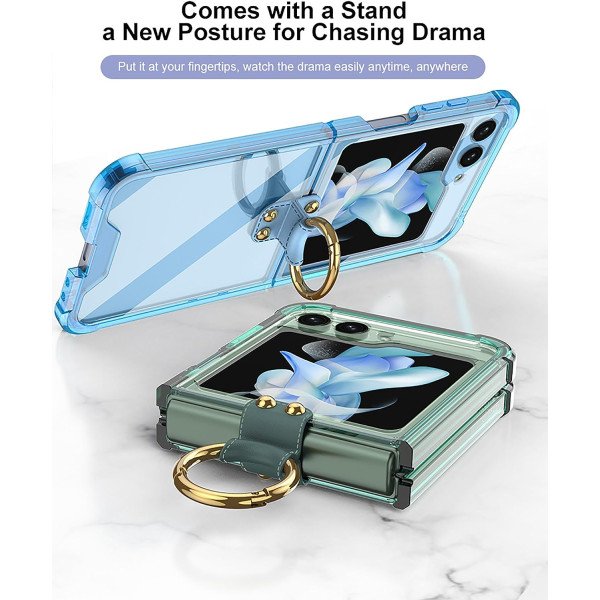 SHIEID Samsung Galaxy Z Flip 5 Case with Ring Stand