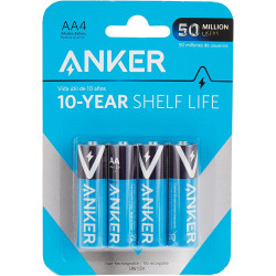 Anker AA Alkaline Batteries 4-Pack, Blue/Black, 3200 mAh