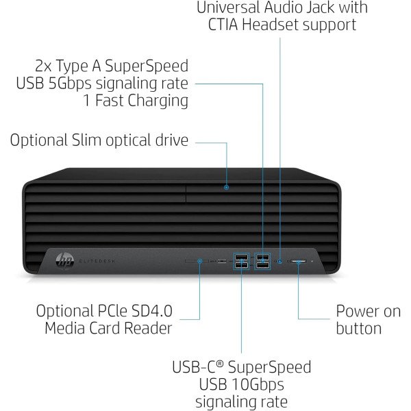 HP Elite Desk 800 G6 Desktop PC Intel Core i5-10500 8GB RAM 256GB SSD - Refurbished