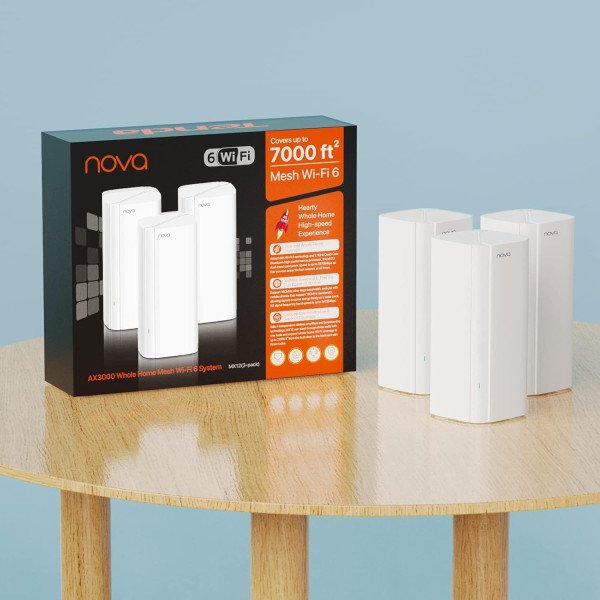 Tenda MX12 AX3000 Whole Home Mesh Wi-Fi 6 System - 3 Pack