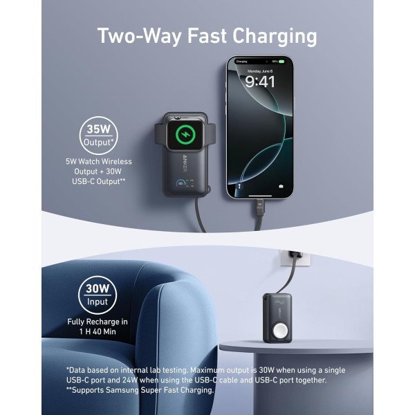 Anker MagGo Power Bank 10000mAh 35W For Apple Watch
