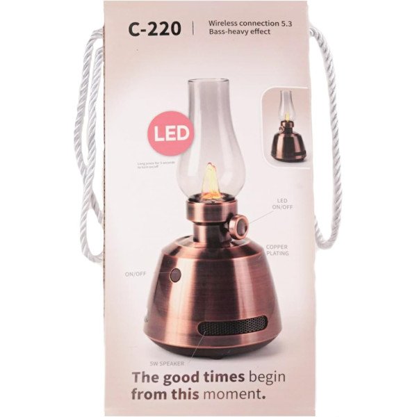 ZONSUSE Retro Bluetooth Speaker with LED Light