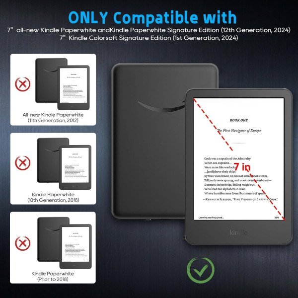 Amazon Kindle Paperwhite 12th Gen Flip Cover