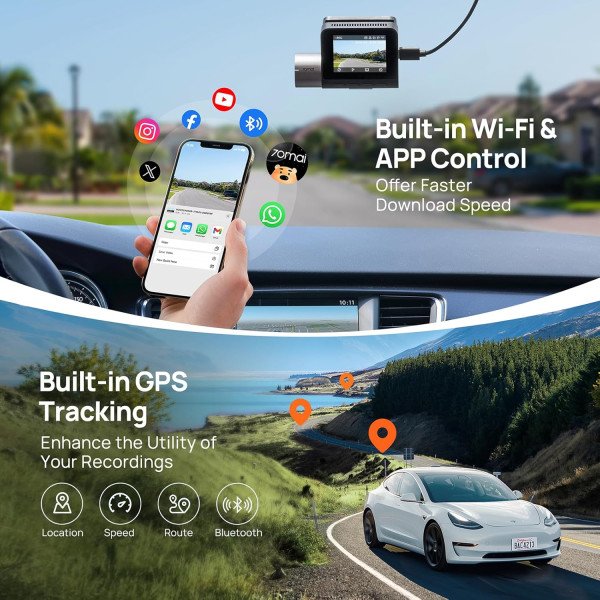 70mai A510 Dash Cam Front and Rear Set