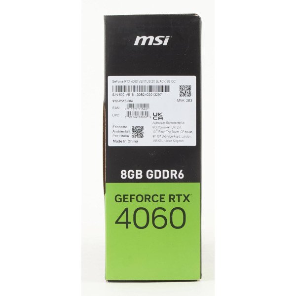 MSI GeForce RTX 4060 VENTUS 2X BLACK 8GB Graphics Card