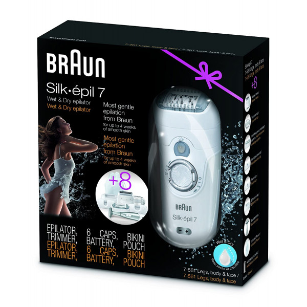 Braun Epilator Silk-épil 7-7561 Cordless Facial Hair Removal for Women