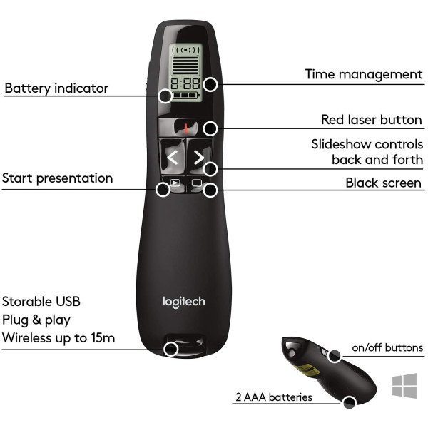 Logitech R700 Wireless Presentation Remote Laser Pointer