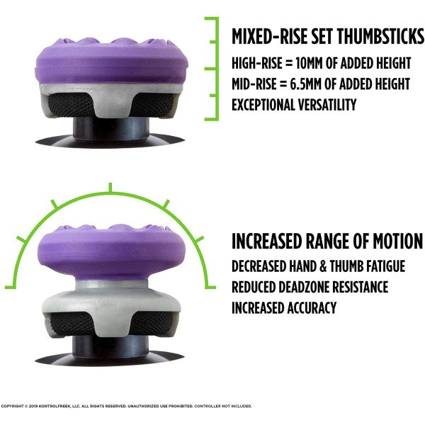 KontrolFreek FPS Freek Galaxy Purple For PS4 and PS5 Performance Thumbsticks