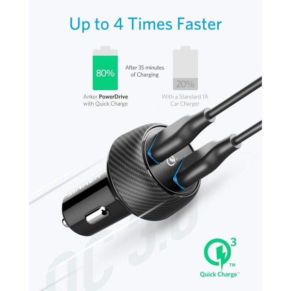 Anker PowerDrive Speed 2 - 39W (Dual QC 3.0) - Black