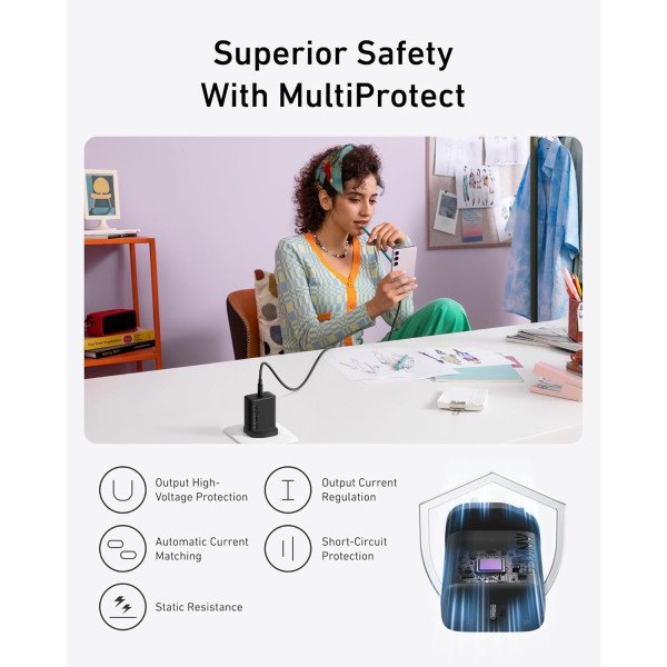 Anker Charger 25W with 5 ft USB-C to USB-C cable