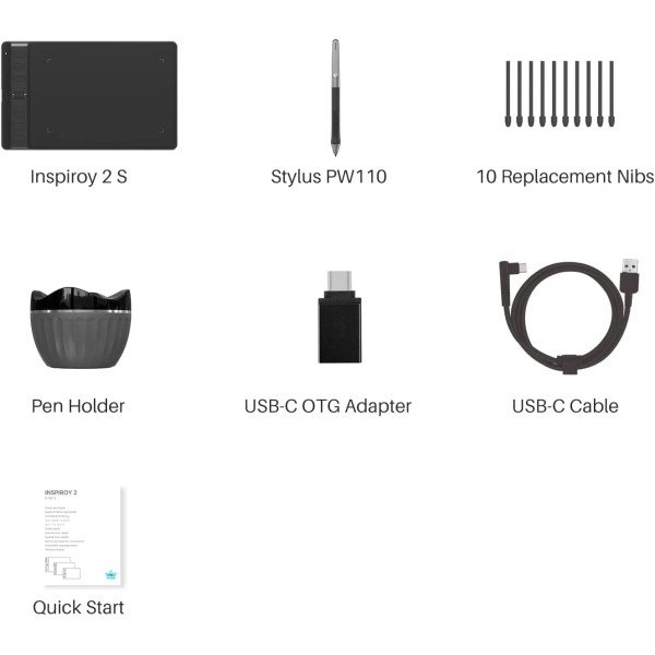 Huion Inspiroy 2 Small Drawing Tablet with Scroll Wheel 
