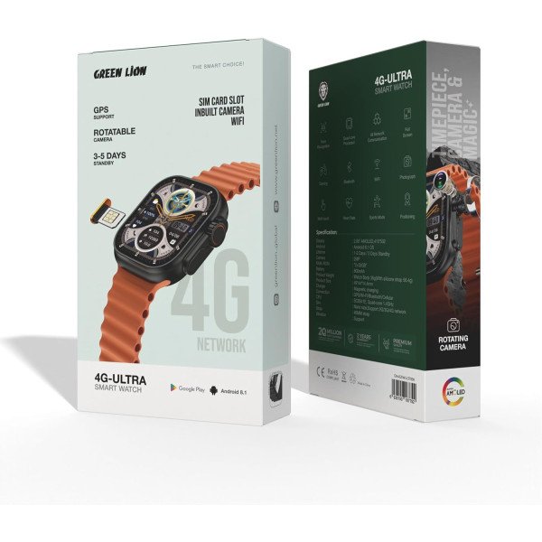 Green Lion 4G Ultra Android Smart Watch with SIM Slot