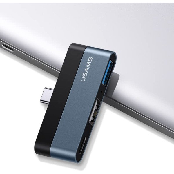 USAMS Adapter HUB USB 2.0/USB 3.0/USB-C grey