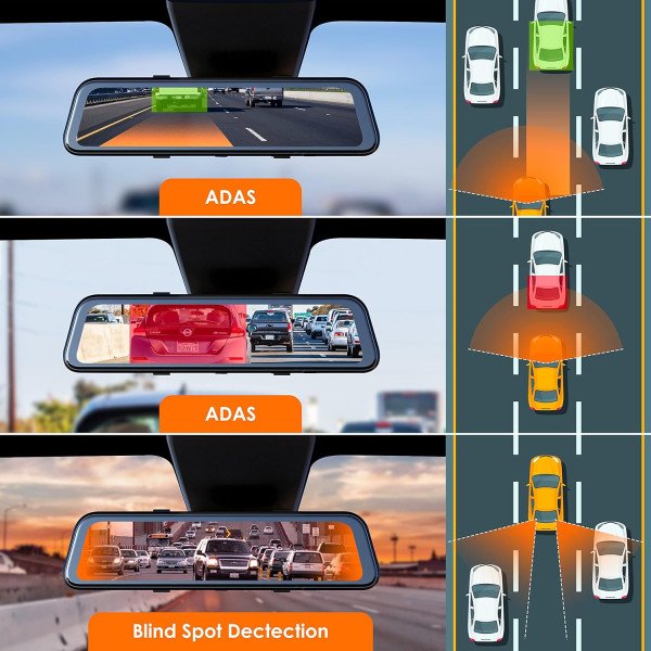 Rexing M2 MAX 2-Channel Mirror Dash Cam 4K + 1080p with Wi-Fi & GPS