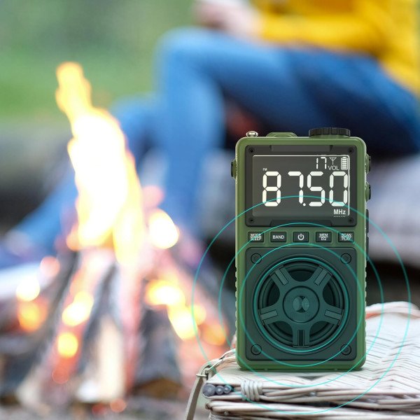 Green Lion Voyager Portable Radio with Flash Light & Speaker