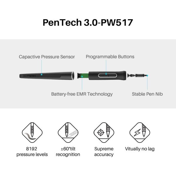 Huion Kamvas 22 Plus Graphics Drawing Tablet Pen Display 