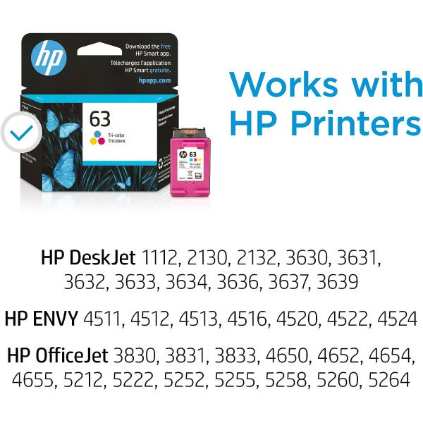 HP 63 Tri-color Ink Cartridge 