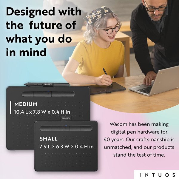 Wacom Intuos Medium Wireless Graphics Drawing Tablet - CTL-6100WLK-N