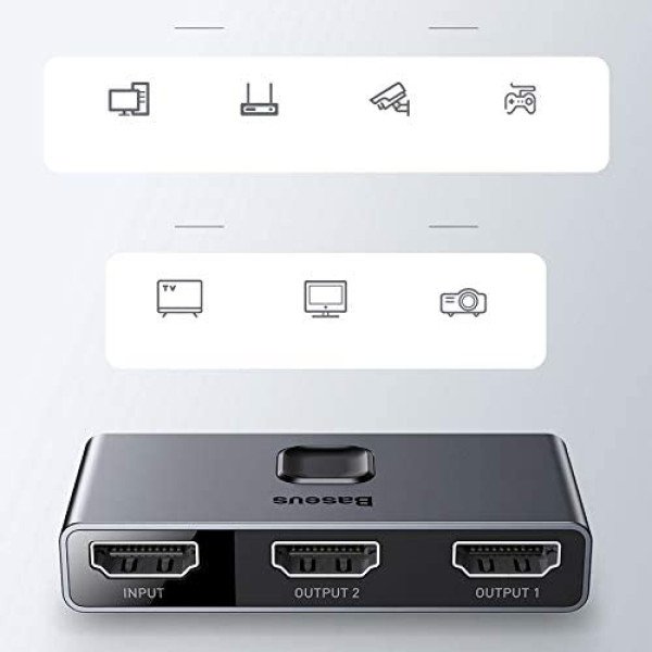 Baseus Matrix HDMI Splitter (2in1or 1in2) Space Gray 