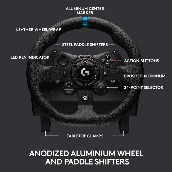 Logitech G923 Racing Wheel and Pedals for Xbox