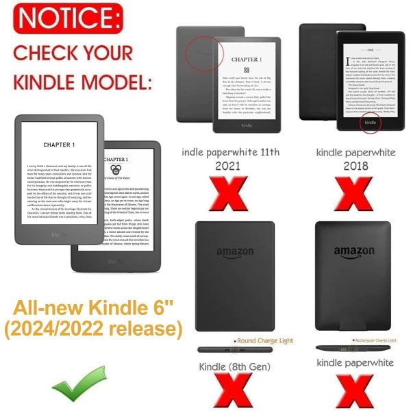 T Tersely Flip Case Cover for Kindle 11th Generation